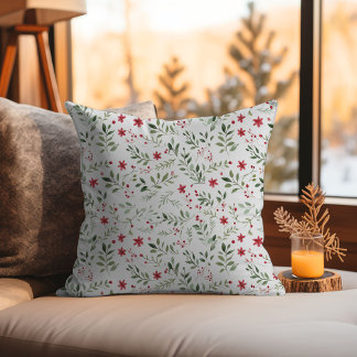 Coussin Élégant Noël Floral minimaliste Motif