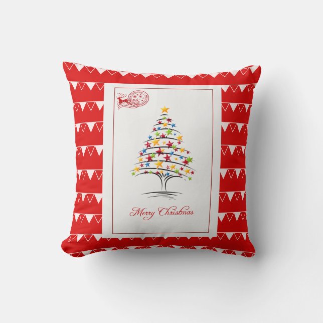 Coussin Élégant Noël rouge (Recto)