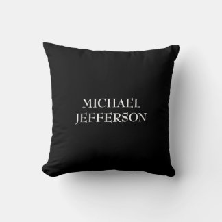 Coussin Élégant noir blanc clair personnalisé