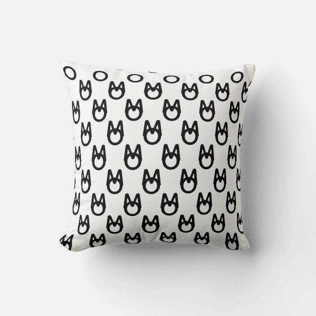 Coussin Élégant noir blanc élégant Motif Wild Cat (Recto)