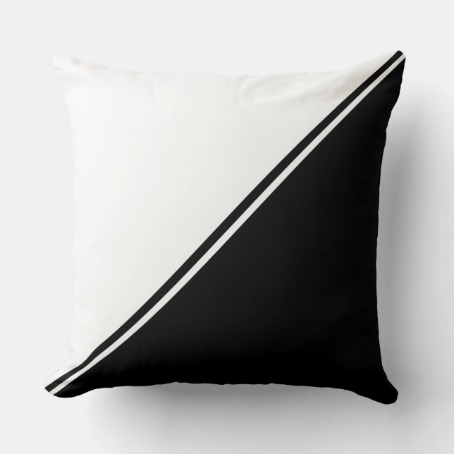 Coussin Élégant noir et blanc (Recto)