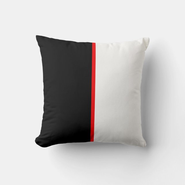 Coussin Elégant noir et blanc avec accentuation de ligne r (Recto)