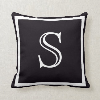 Coussin Élégant noir et blanc massif