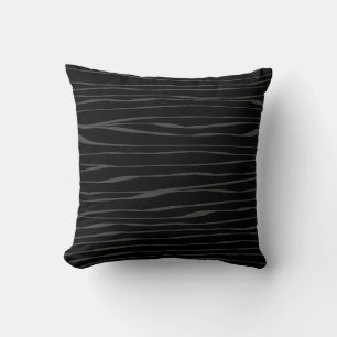 Coussin Elégant noir gris moderne Abstrait Zèbre