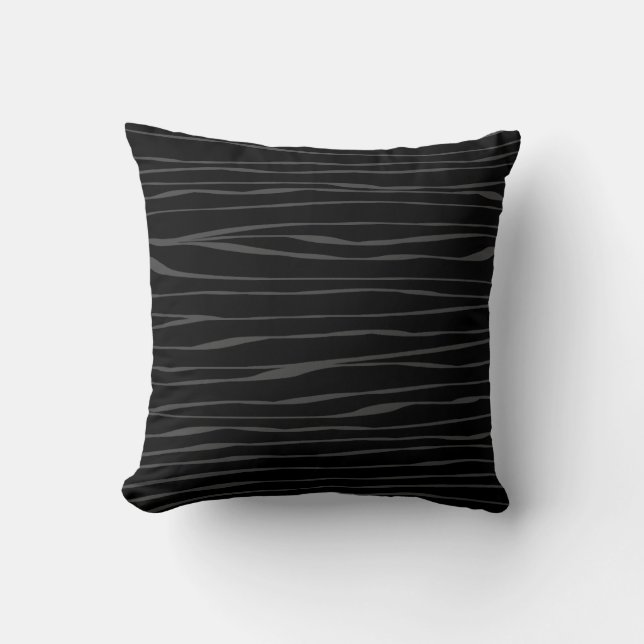 Coussin Elégant noir gris moderne Abstrait Zèbre (Recto)