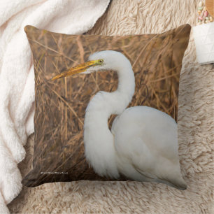 Coussin Elégant Oiseau d'épaulard dans les roseaux