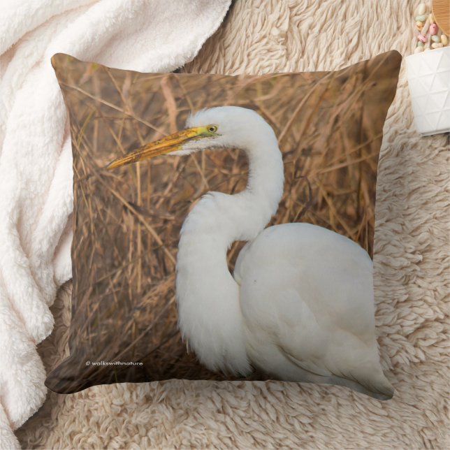 Coussin Elégant Oiseau d'épaulard dans les roseaux (Couverture)