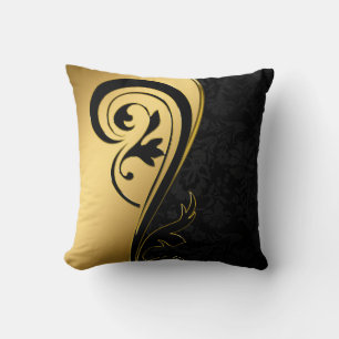 Coussin Elégant or & Art Noir Design Décor Maison