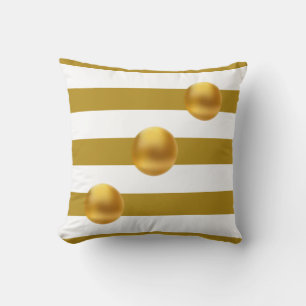 Coussin Élégant or et blanc