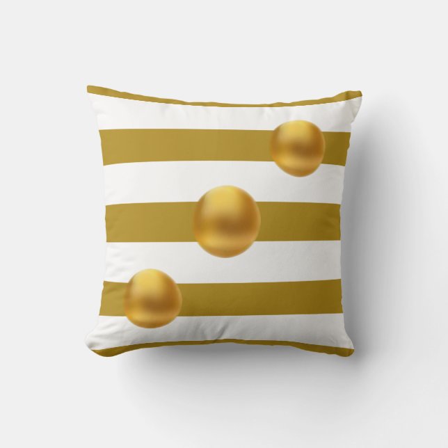 Coussin Élégant or et blanc (Recto)