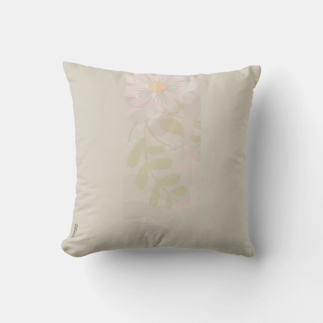 Coussin Élégant or rose Abstrait floral (Recto)