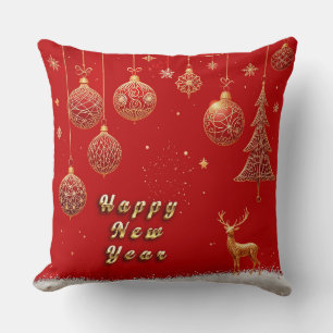 Coussin Élégant ornement de Noël doré