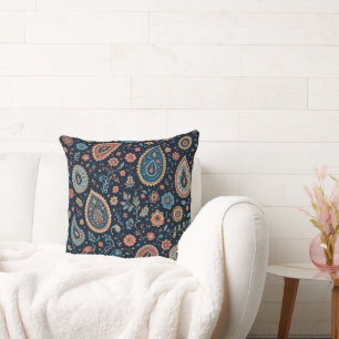 Coussin Élégant Paisley Floral Vintage 