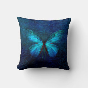 Coussin Élégant Papillon bleu Iridescente