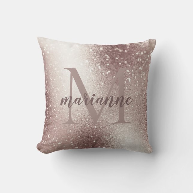 Coussin Élégant Parties scintillant en argent Monogramme N (Recto)