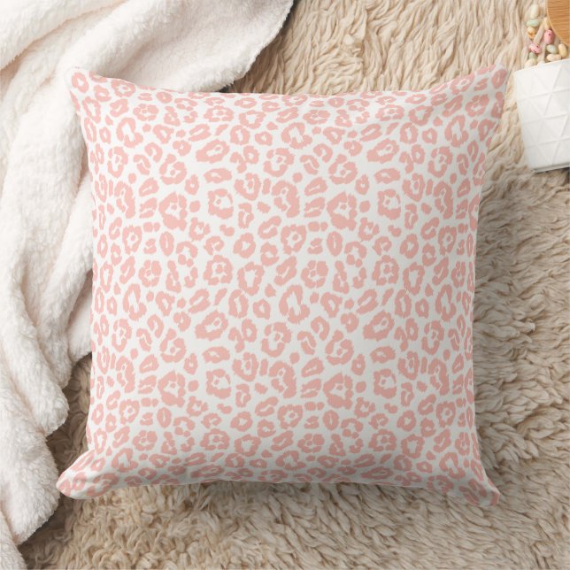 Coussin Élégant Pastel Pink Empreinte de léopard Motif (Couverture)