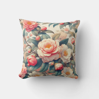 Coussin "Elegant Peony Motif"