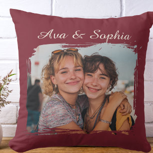 Coussin Élégant Personnalisé Meilleurs Amis   Photo de fam