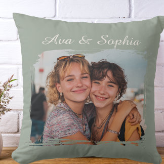 Coussin Élégant Personnalisé Meilleurs Amis | Photo de fam