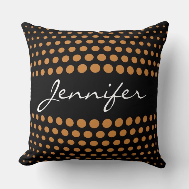 Coussin Élégant Pois de bronze Motif (Recto)