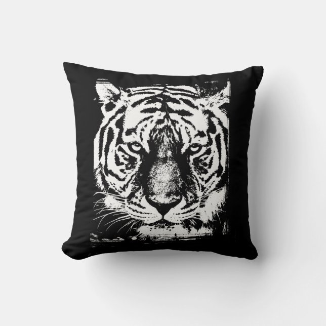Coussin Elégant Pop Art Tiger Head Modèle moderne Carré (Recto)