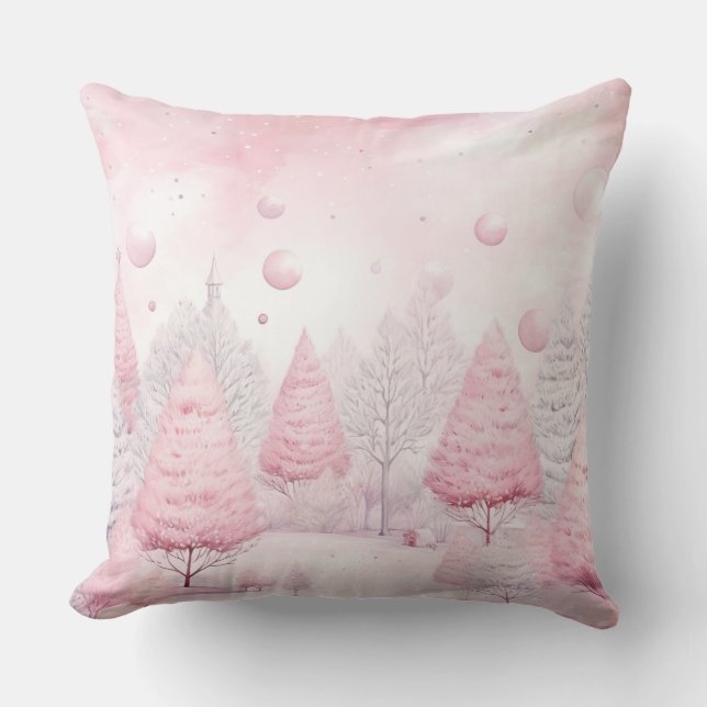 Coussin Elegant Purple Christmas Throw Pillow  (Recto)