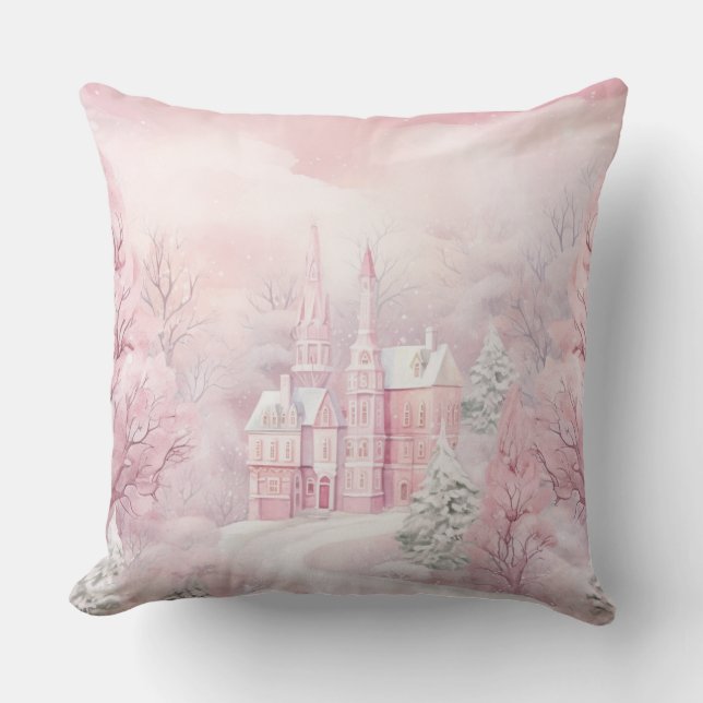 Coussin Elegant Purple Christmas Throw Pillow  (Recto)