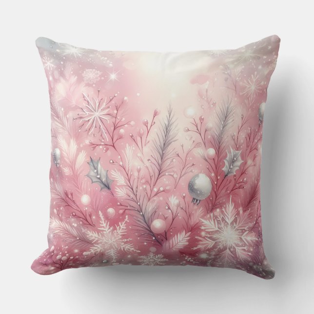 Coussin Elegant Purple Christmas Throw Pillow  (Recto)