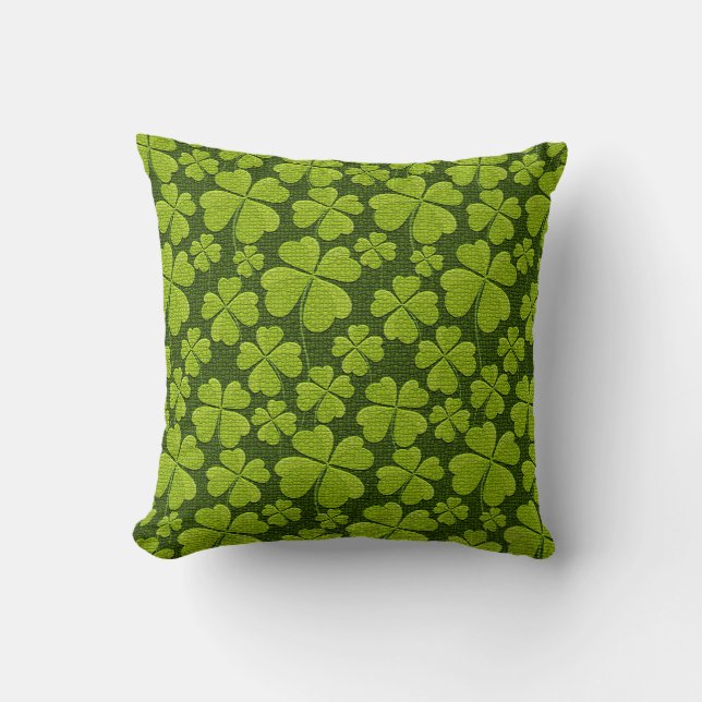 Coussin Élégant quatre feuilles de trèfle floral (Recto)