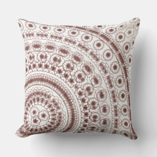 Coussin Elegant Red Floral Mandala Pattern