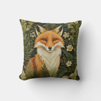 Coussin Elegant Red Fox And Green Foliage