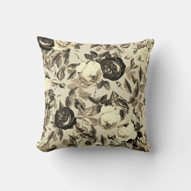 Coussin Élégant Rose beige Vintage (Recto)