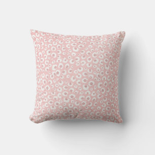 Coussin Élégant Rose Empreinte de léopard or Motif blanc