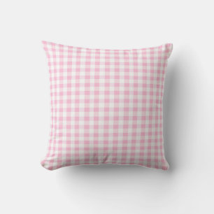 Coussin Élégant rose et blanc En vichy Motif
