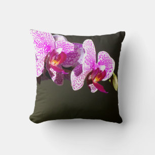 Coussin Élégant rose fleurs tropicales orchidées