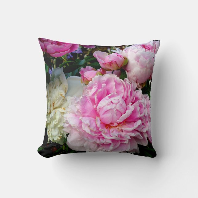 Coussin Elégant rose peony blanc floral jardin photo (Recto)