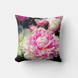 Coussin Elégant rose peony blanc floral jardin photo