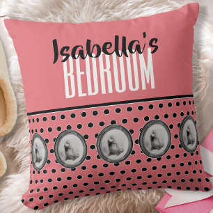 Coussin Élégant rose rose Personnalisé Animal Art