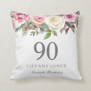 Coussin Elégant Rose Rose Rose Rose Floral 90e anniversair