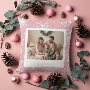 Coussin Elegant rose une photo Snowflakes