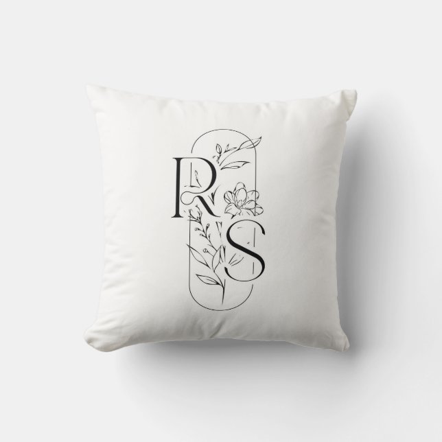 Coussin Elegant RS Floral Monogram with Freesia (Recto)