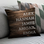 Coussin Elégant Rustic Kids Noms Famille Personnalisée<br><div class="desc">Elégant Rustic Kids Noms Famille Personnalisée Jetant Oreiller.</div>