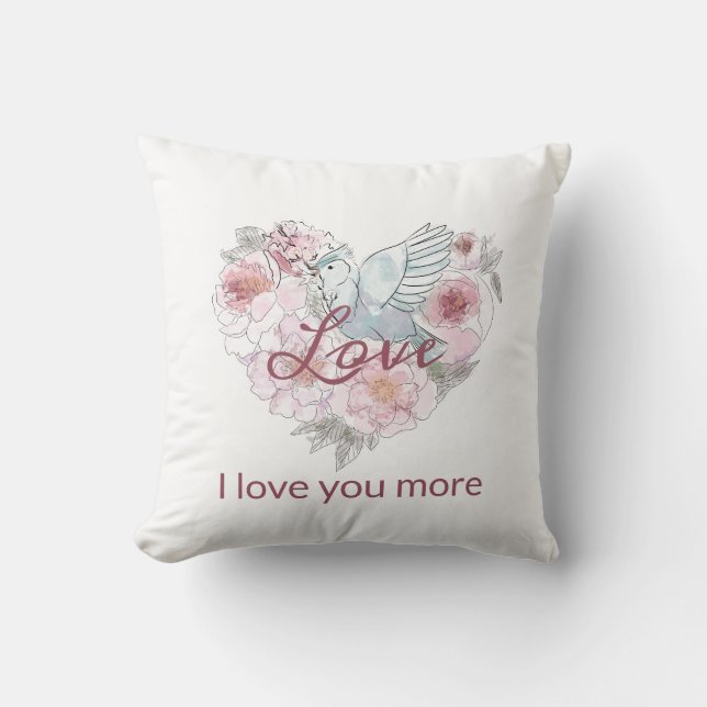 Coussin Elegant Rustic Pink Moderne Chic Heart Script (Recto)