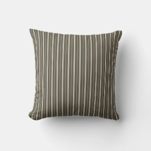 Coussin Élégant Rustique Brown Français Ticking Stripe
