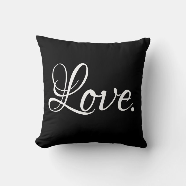 Coussin élégant script LOVE. (Recto)