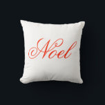 Coussin Elegant Script Noel Pillow<br><div class="desc">Cherry red "Noel" in vintage style font</div>