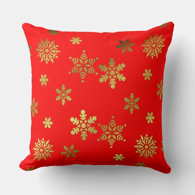Coussin Élégant Snowflakes Motif Noël magnifique (Recto)