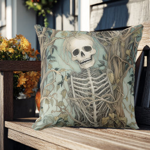 Coussin Elégant squelette Halloween Vintage