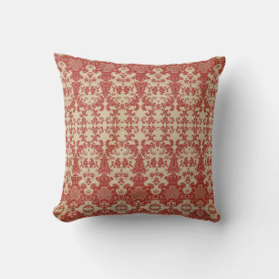 Coussin Elégant style rouge damassé inspiré motif