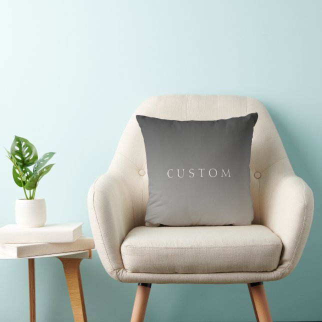 Coussin Élégant texte sur simple moderne gris ombre dégrad (Chaise)